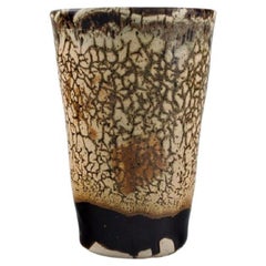 Vintage Isabelle Dacourt, France, Unique Vase in Glazed Stoneware, Late 20th C