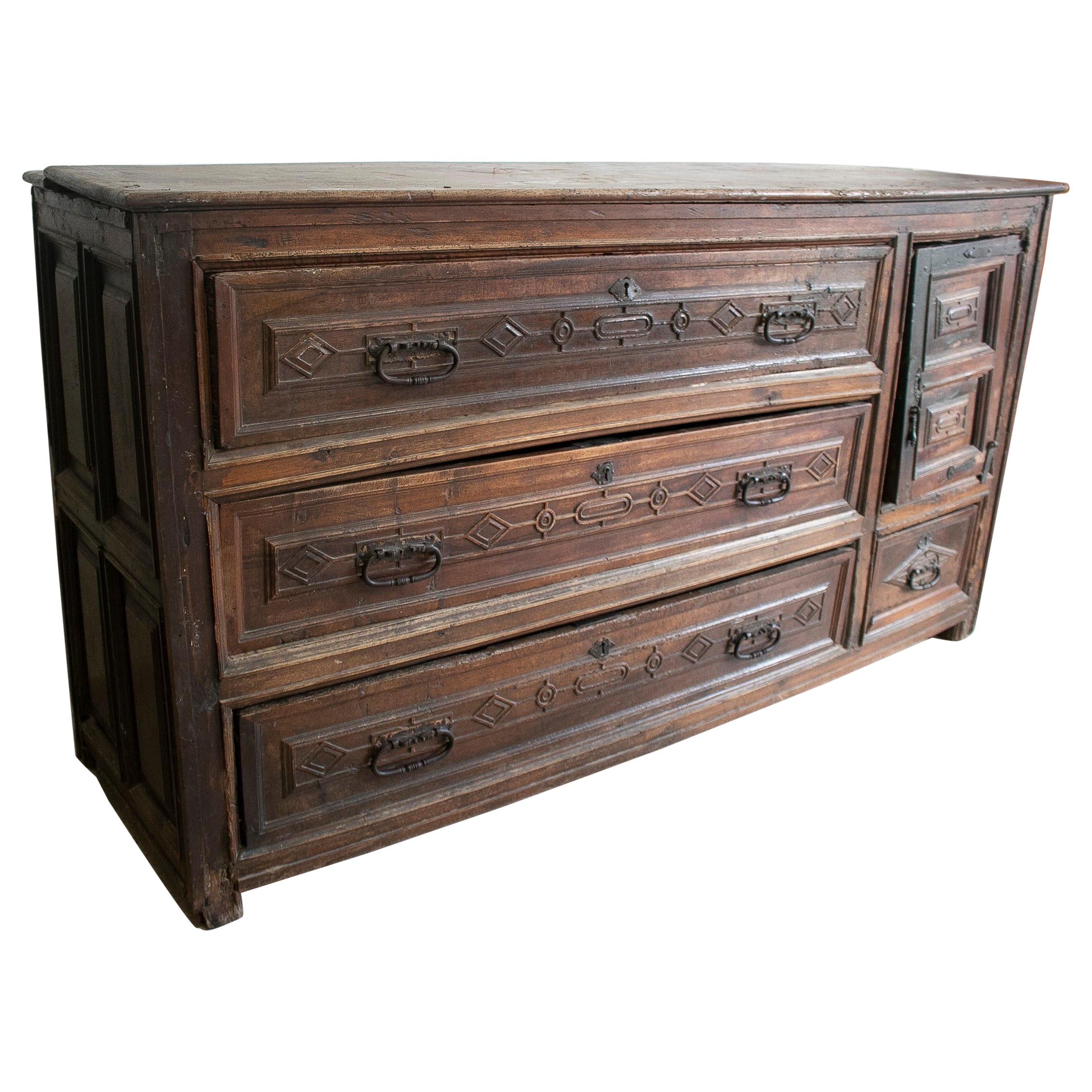 16th Century English Drawer Chest w/ Original Iron Fittings