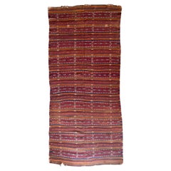 Alfombra Kilim Turca Antigua, Motivos Tribales, Color Llamativo, Principios Siglo XX
