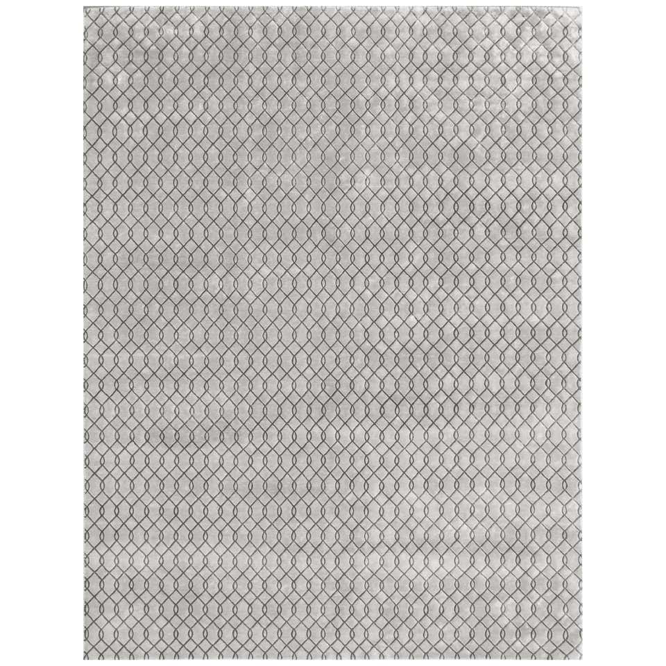 TRESOR Hand Knotted French Rococo Inspired Rug in Beige and Blue ...