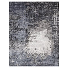 ATIA Hand Knotted Transitional Silk Rug in Beige Taupe & Blue Colours by Hands