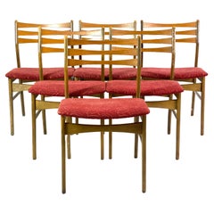 Six Dining Room Chairs in Dark Polished Wood of Danish Design, 1960s