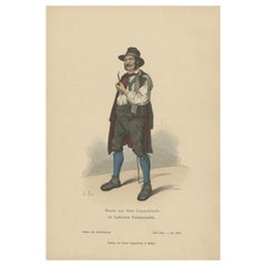 Antique Costume Print of a Farmer of the Black Forest, c.1880