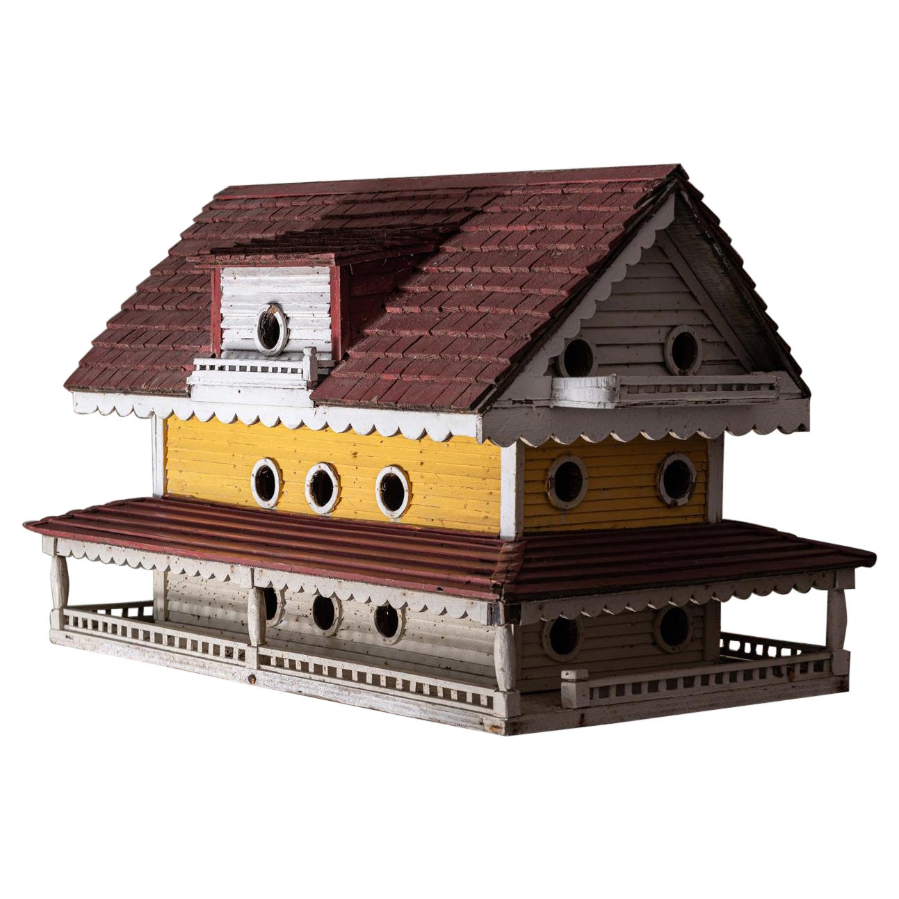 Exceptional Folk Art Country Mansion Birdhouse / Bird Cage