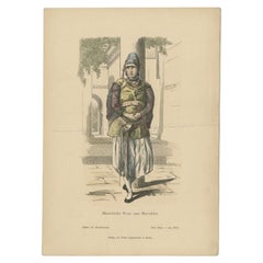 Antique Costume Print of a Moorish Woman from Morocco, c.1880
