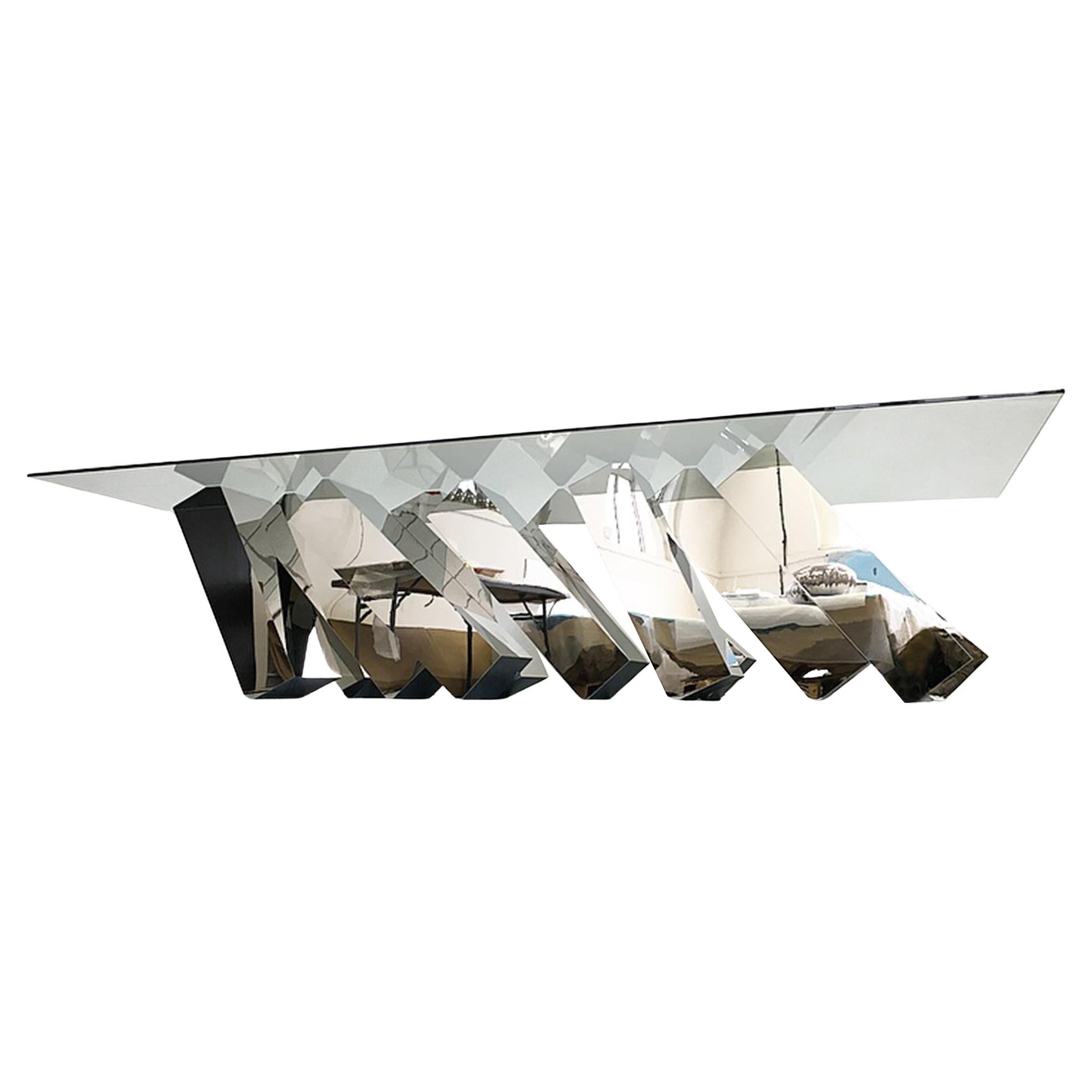 Mirror-polished Metal Dining or Boardroom Table