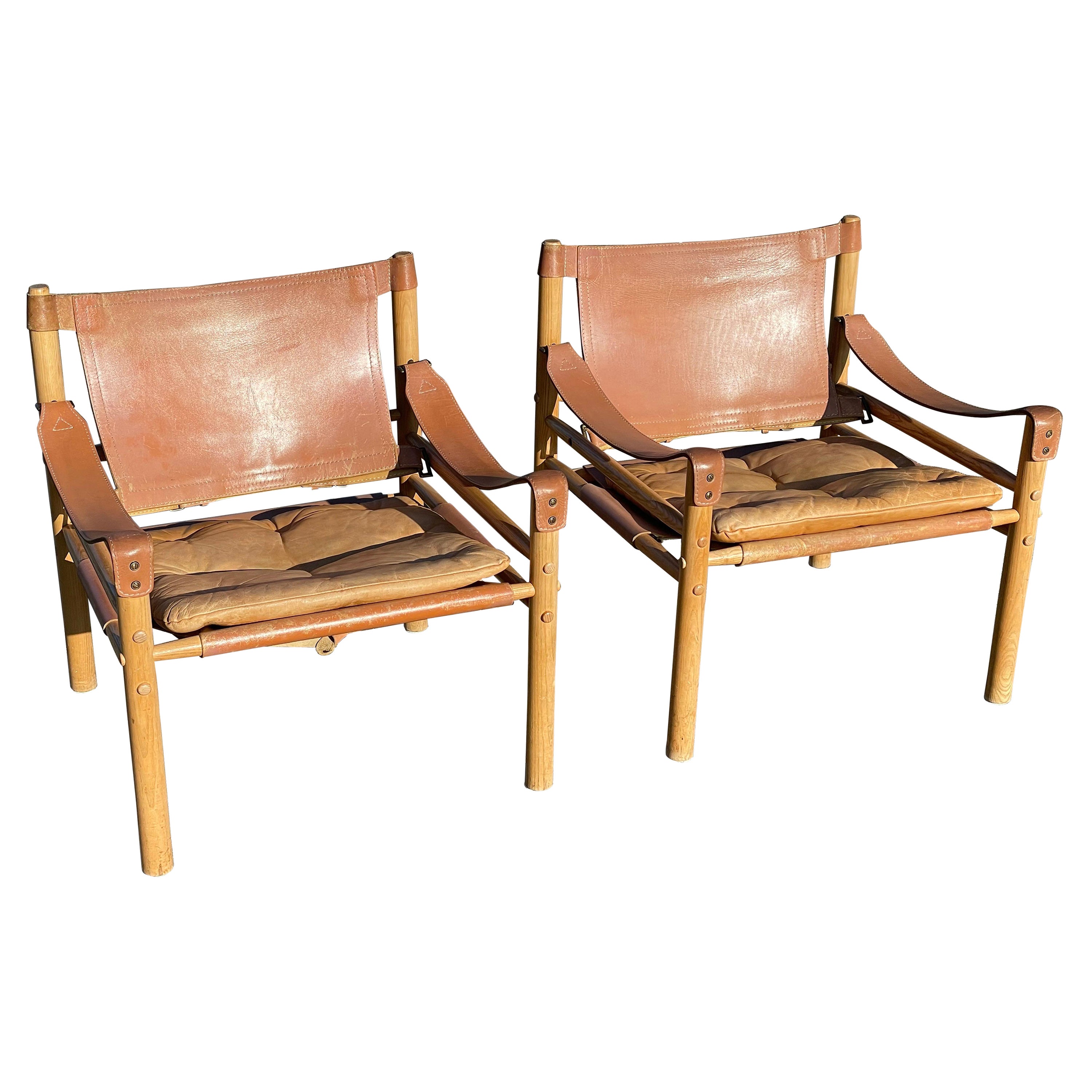 Pair of Vintage Arne Norell Easy Chairs Model Sirocco, 1960s