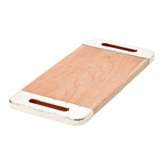 Castor Large Tray, Natural Wood & Alpaca Silver
