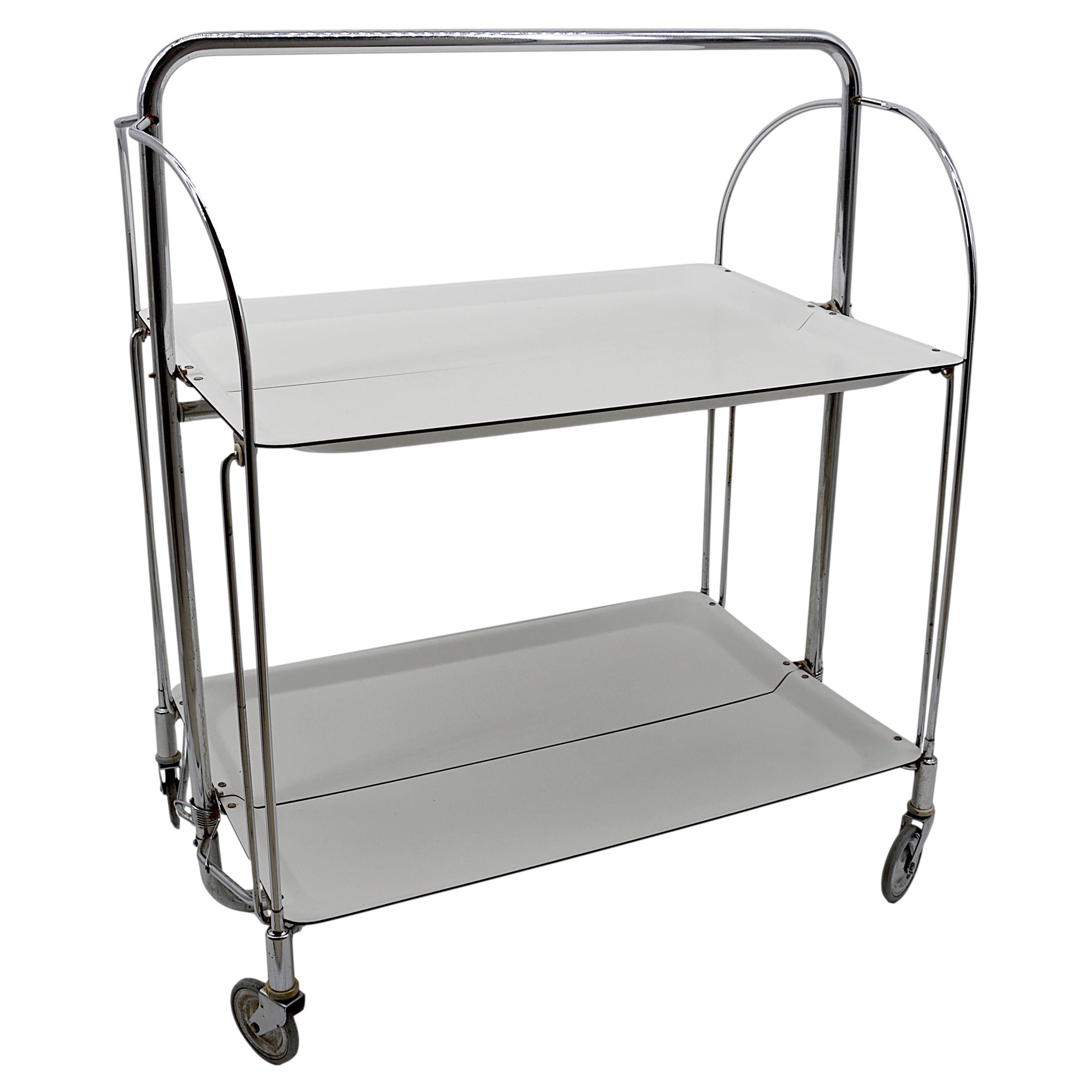 Midcentury Folding Serving Trolley Table, 1960s