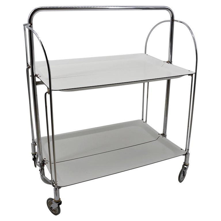 Midcentury Folding Serving Trolley Table, 1960s For Sale