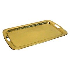 Large Vintage Solid Brass Plate/Tray with Handles 1930-1940s