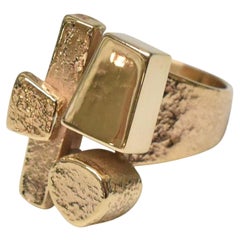 Modernist 14k Yellow Gold Ring Attributed to Henri Leighton