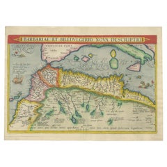 Antique Map of Northern Africa by Ortelius 'circa 1590'