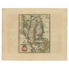 Antique Map of Ireland in Original Handcoloring by Mercator 'circa 1610'