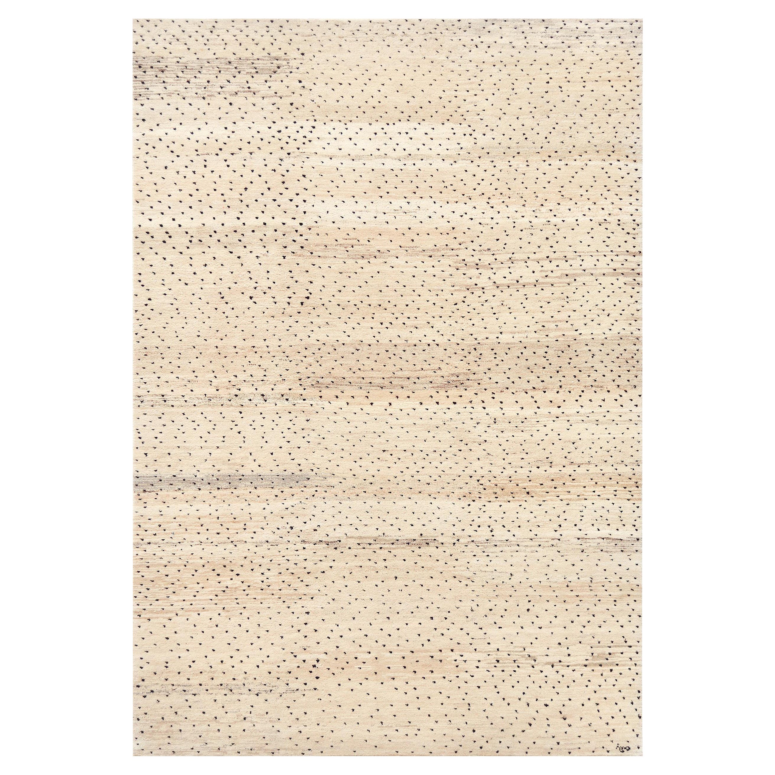 Mid-Century Handwoven Dotted Turkish Deco Wool Rug For Sale