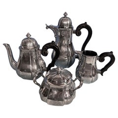 Antique Silver Coffee and Tea Set, Belgium, 19th Century
