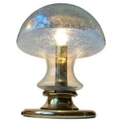 Brass & Glass Mushroom Table Lamp by Jonas Hidle for Høvik Verk, Norway, 1960s