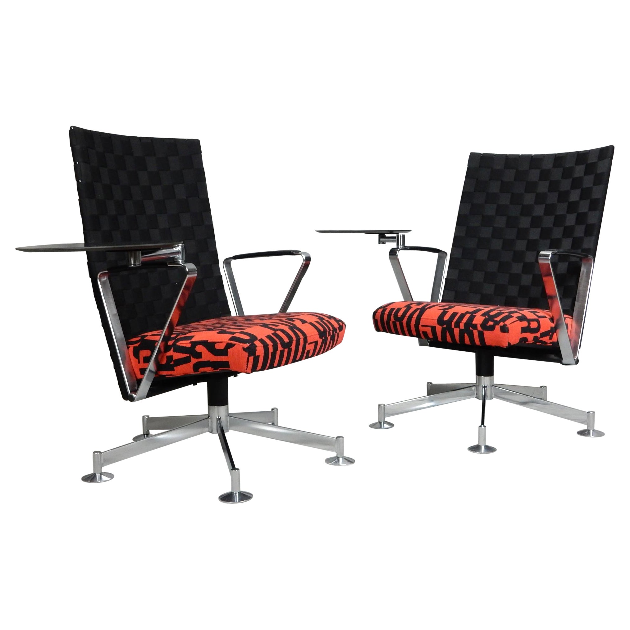 Pair of Space Age Lounge Chairs by Burkhard Vogtherr w/ Gunner Anderson Fabric