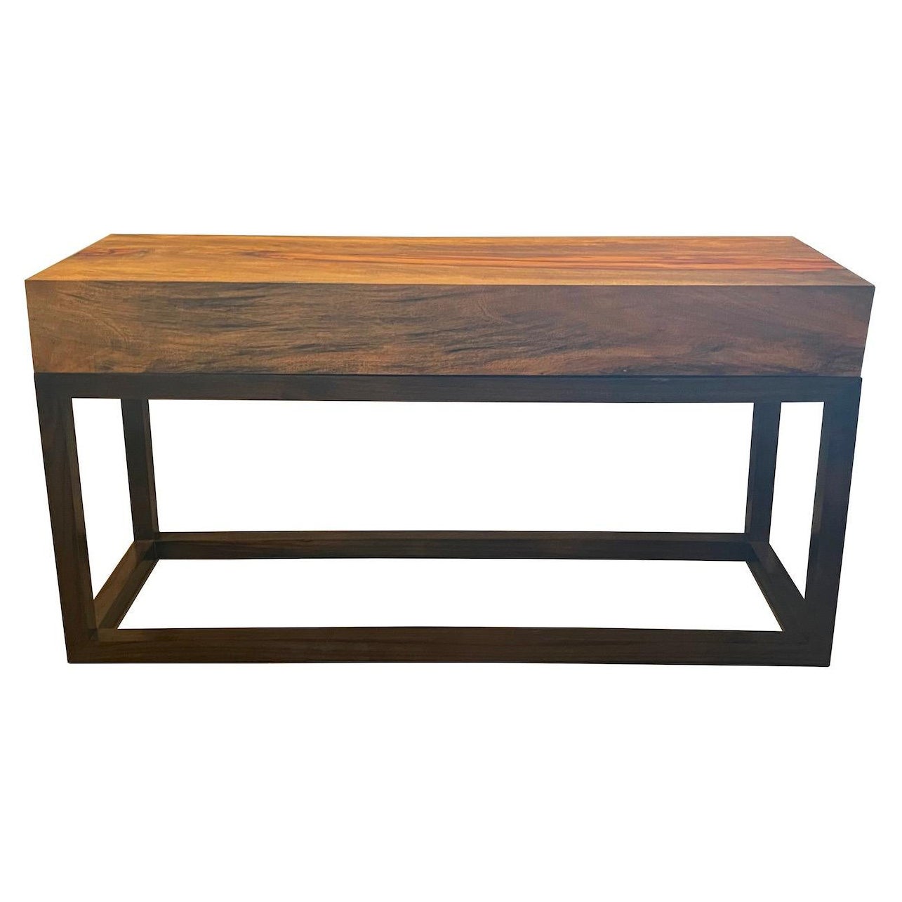 Solid Wood Block Console, Belgium, 1980's For Sale
