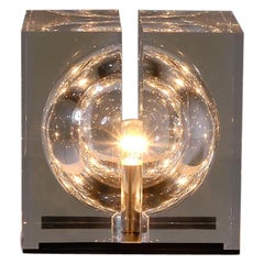 Gaetano Missaglia Acrylic ‘Cubo’ Table Lamp, 1970s