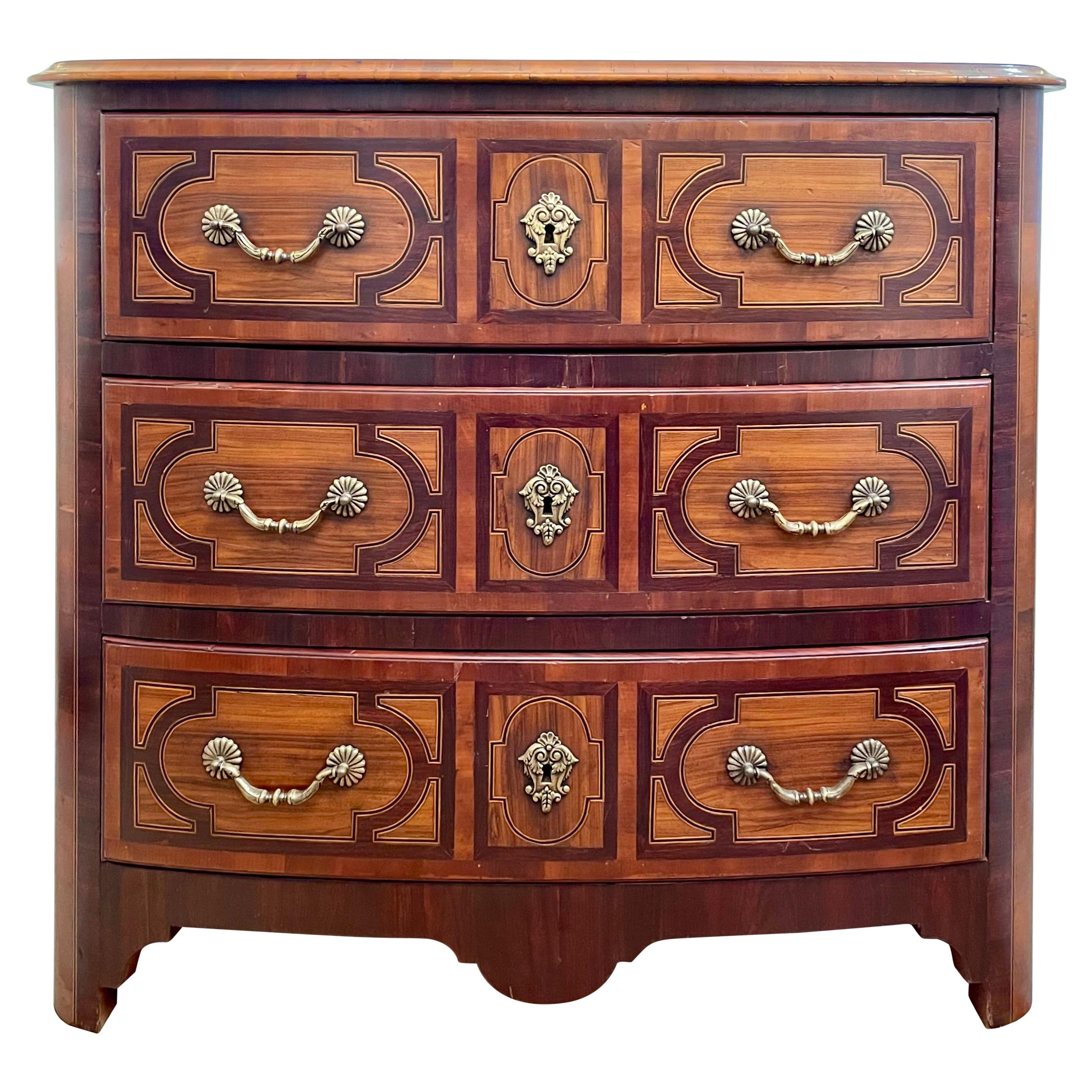 Alfonso Marina Three Drawer Hand Crafted Inlaid Commode For Sale
