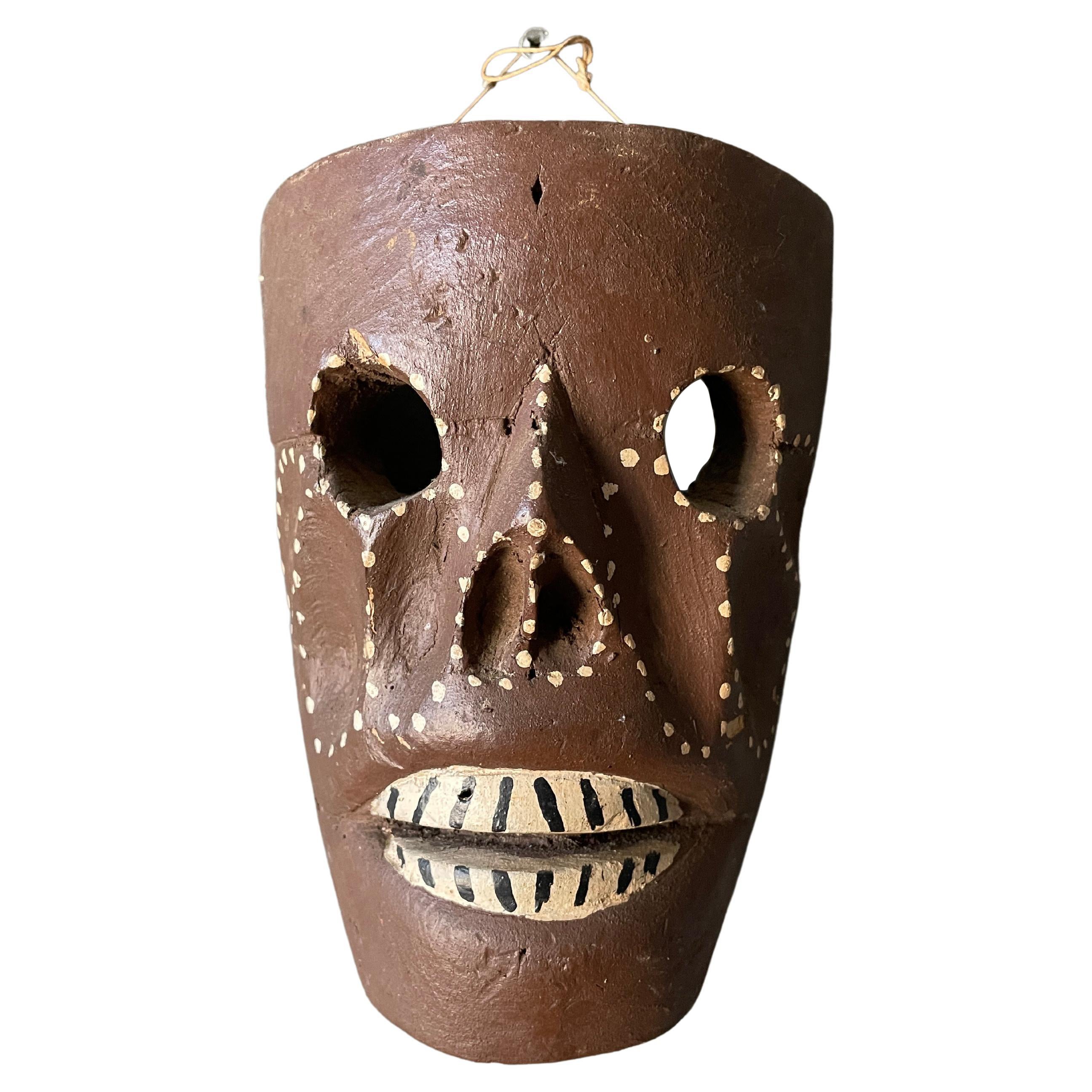 Vintage Tribal Hand Carved Skeleton Mask