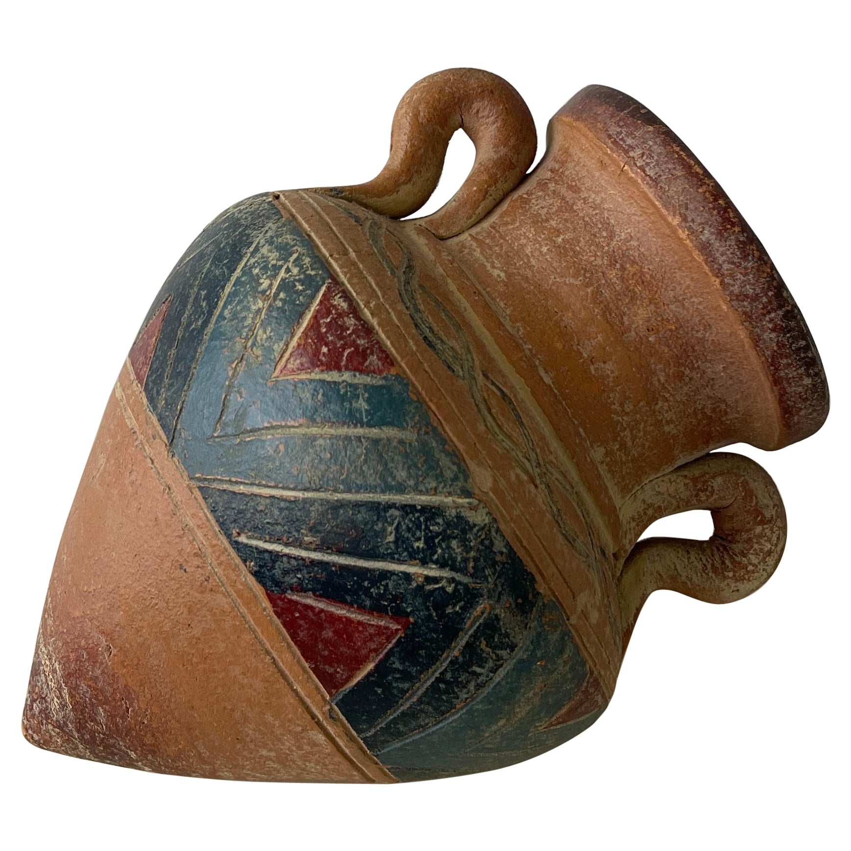 20th Century Clay Amphora Vase