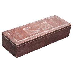African Tuareg Hand-Tooled Brown Leather Box