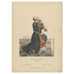Antique Costume Print of a Prince from Burgundy by Lipperheide, c.1880