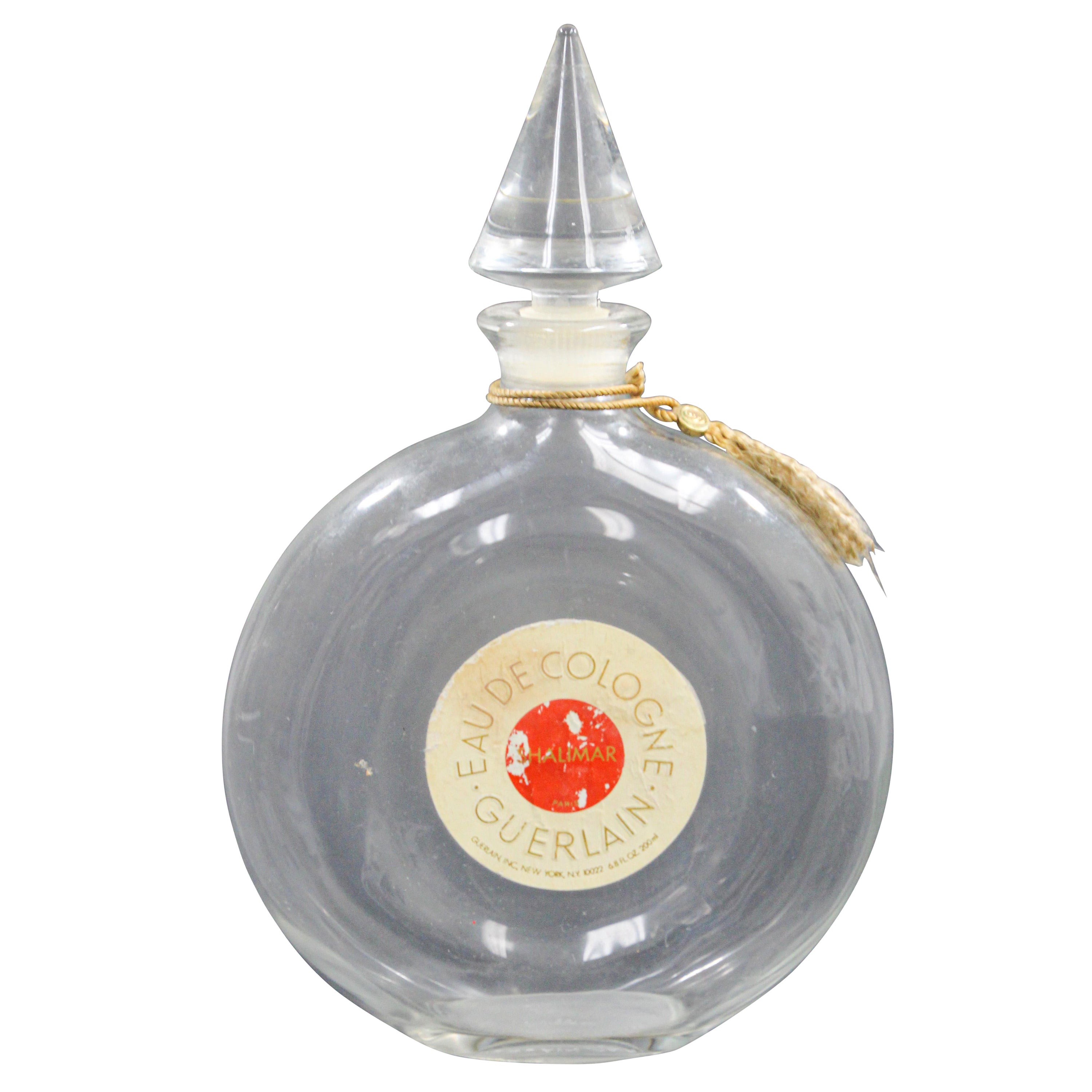 Vintage Guerlain Shalimar Cologne Perfume Bottle Collectible For Sale