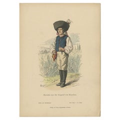 Antique Costume Print of a Slovake from the Region of Košice, ca 1880