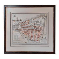Antique City Plan of Rotterdam in Frame, ca.1850
