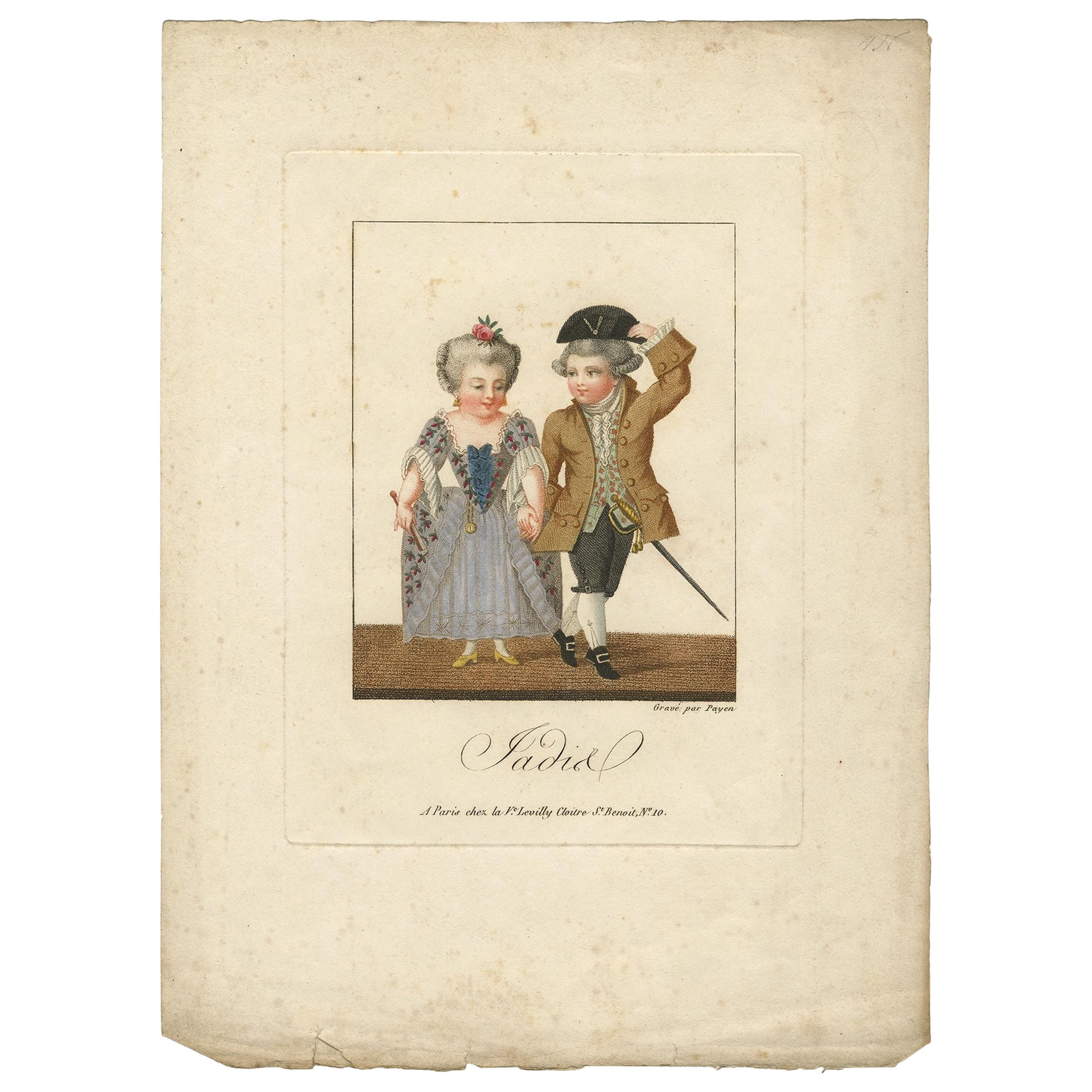 Antique Costume Print, Possibly Depicting Napoleon, C.1850 For Sale