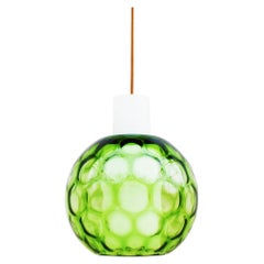 Green Bubble Glass Pendant Light by Peill & Putzer c1960 FREE SHIPPING