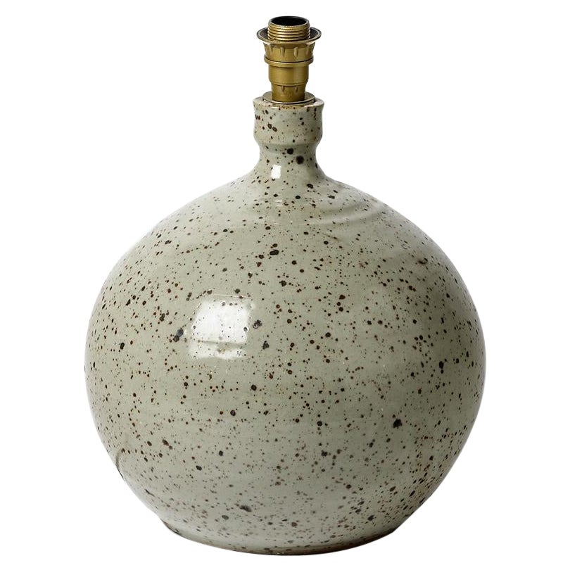Large 20th Century Grey Stoneware Ceramic Table Lamp by Baudart