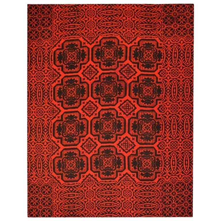 Antiker antiker Teppich, geometrisches Design Salamanca-Textil, um 1900