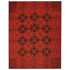 Tapis ancien, design géométrique, textile de Salamanca, vers 1900