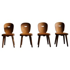 Set of 4 Swedish Modern Dining Chairs in Pine, Attributed to Carl Malmsten, 1960