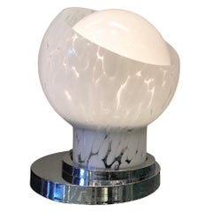 Mazzega Table Lamp Metal Crome Murano Glass 1965 Italy