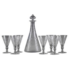 Set de 7 Vasos de Cristal y una Jarra