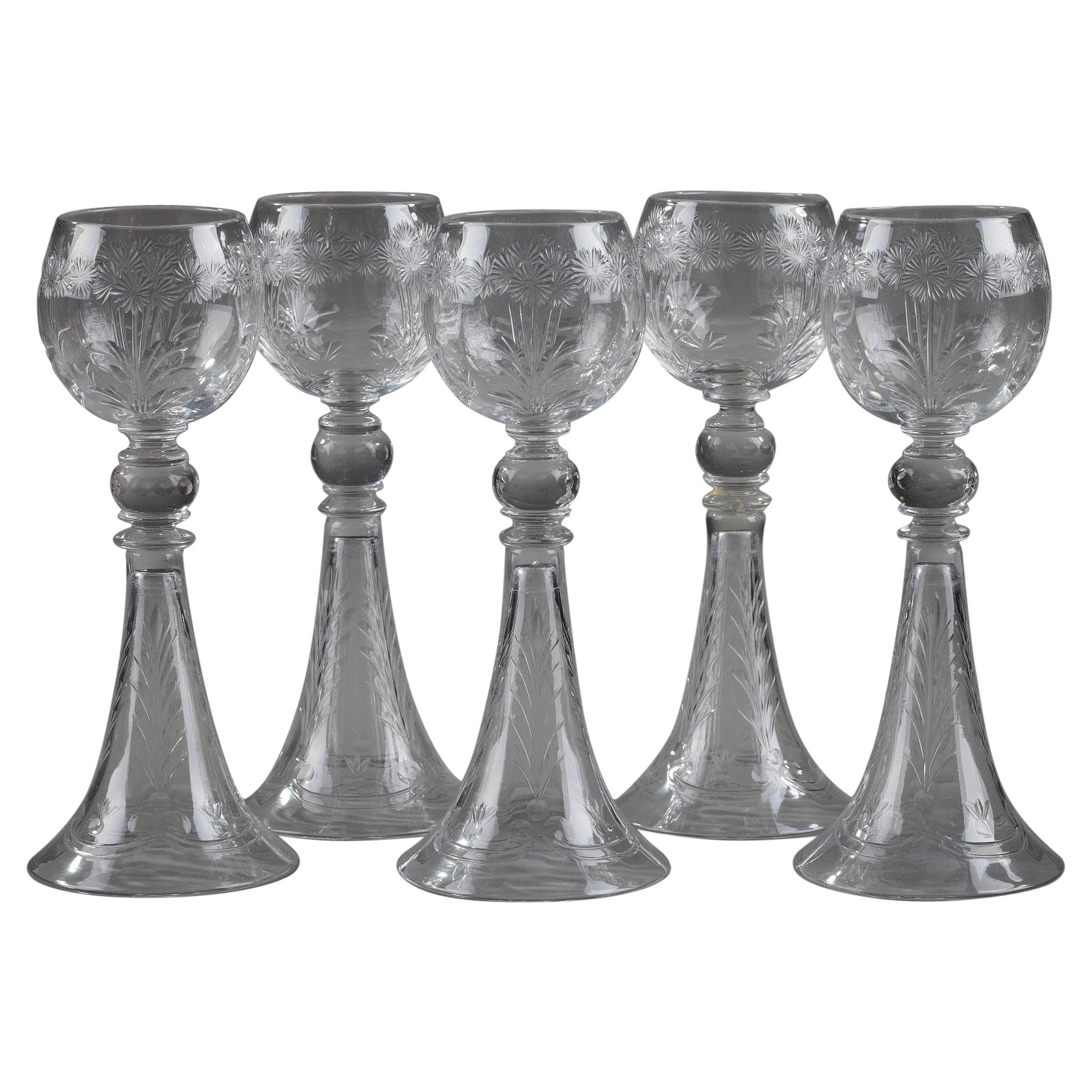 Set of Five Crystal Glasses