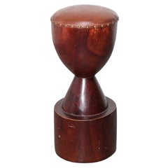 Vintage Hardwood 'Drum' Stool