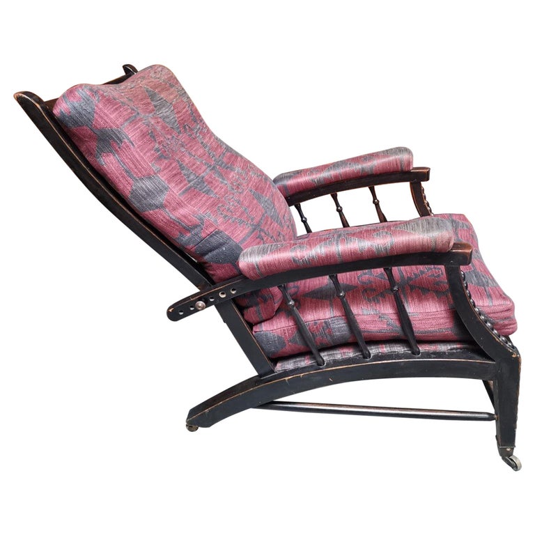 Phillip Webb for Morris & Co. an English Aesthetic Movement Reclining Armchair For Sale