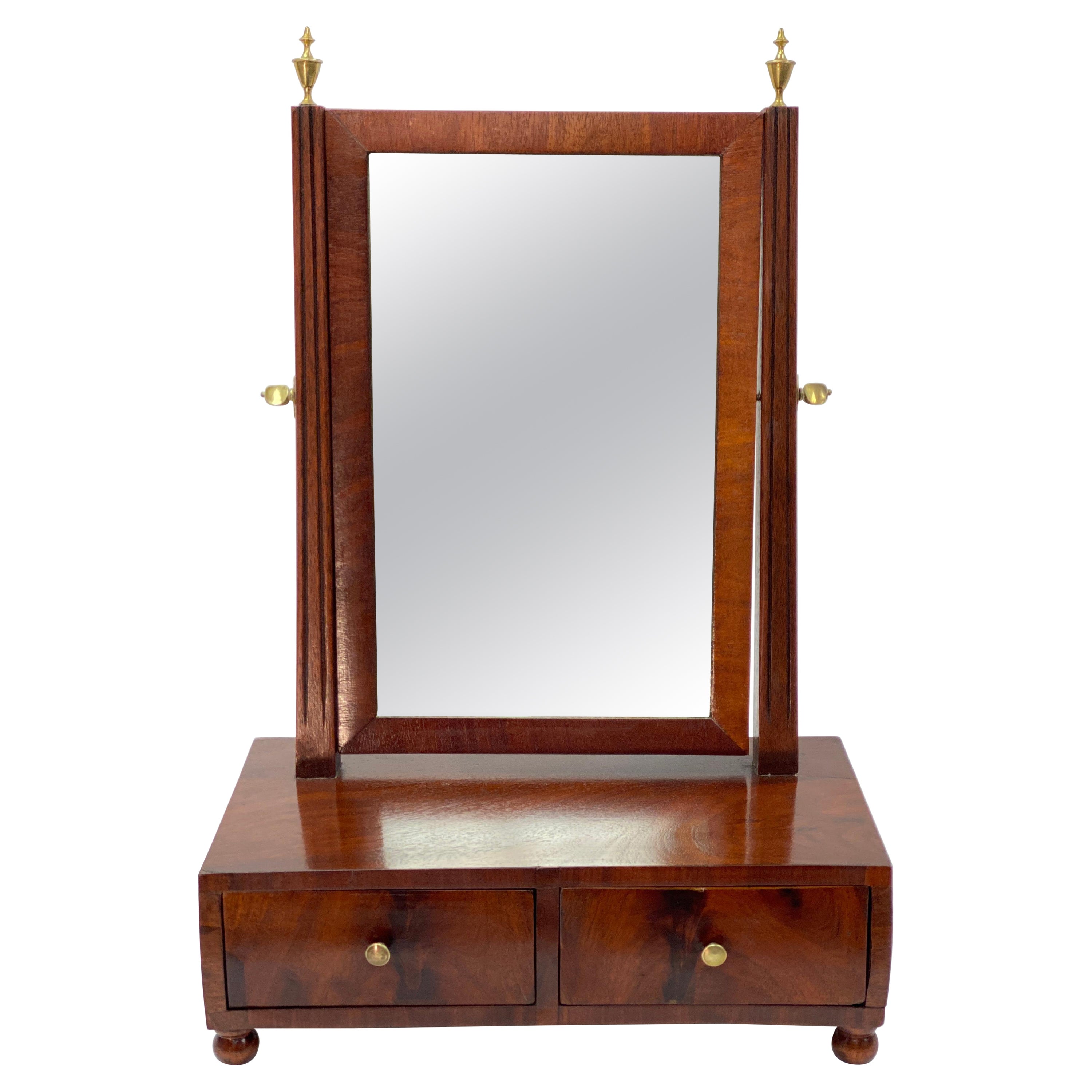 Early 19th Century Mahogany Shaving Mirror, Circa 1810 For Sale