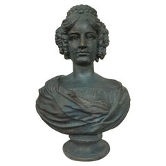 19th Century Iron with Bronze Finish Statue of Lady
