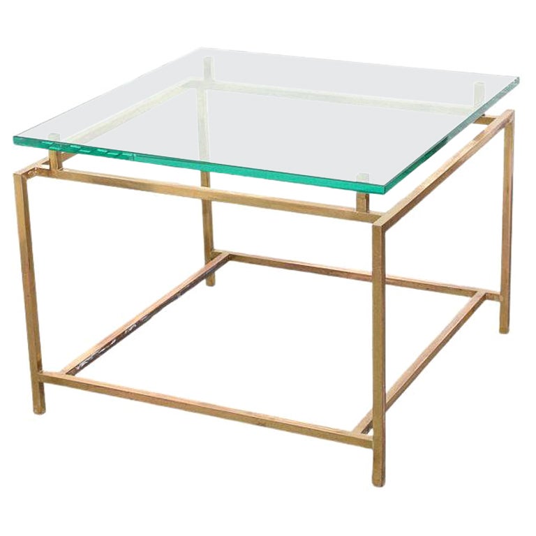 Vintage Brass + Glass Coffee Table Attributed to Henning Norgaard For Sale