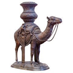 Decorative Continental Bronze Camel Planter 20th Century