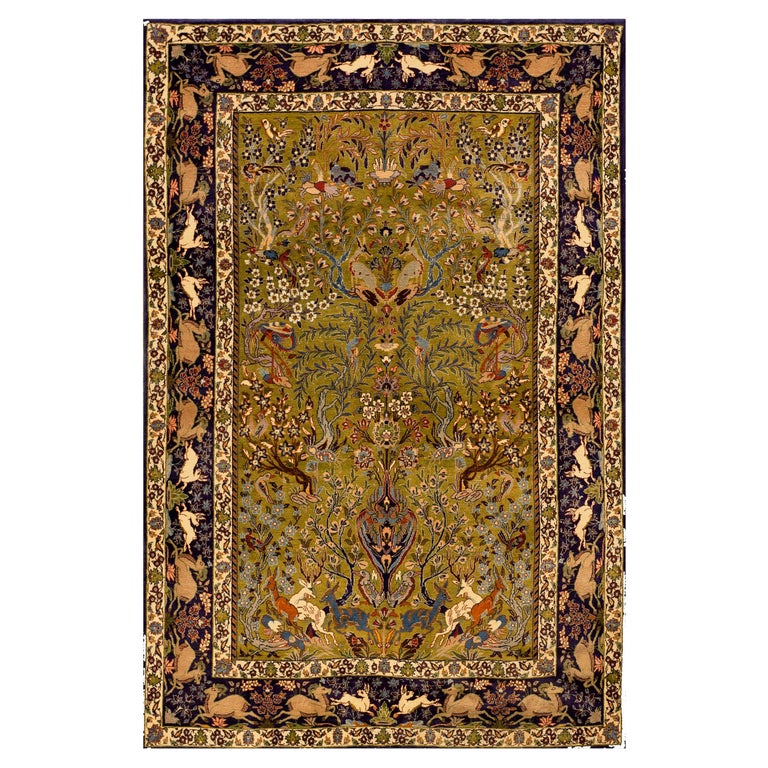 Antique Persian Isfahan Rug 3 6 X 5, 3 6 X 5 Rug Size