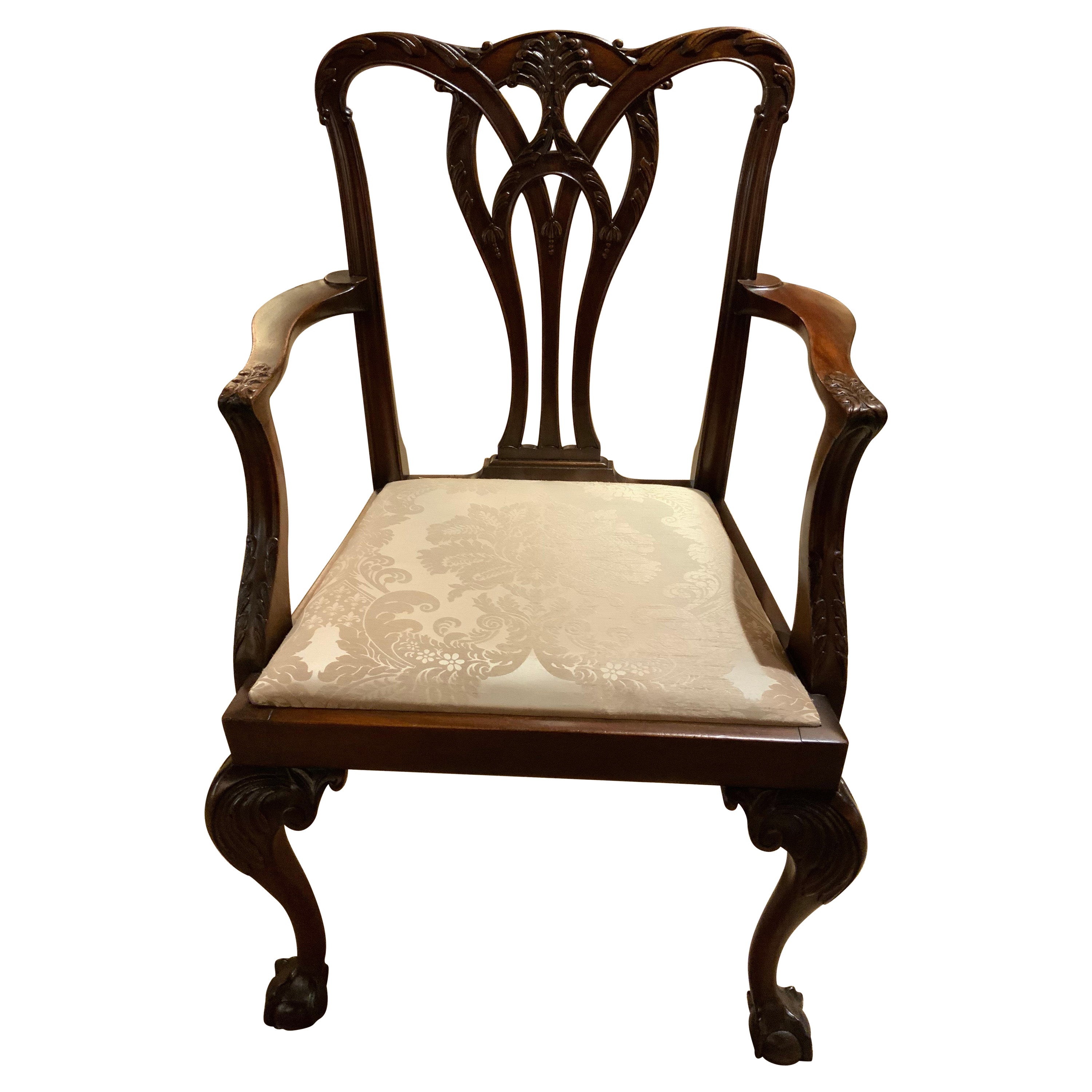 Suite of Fourteen George III-Style Mahogany Dining Chairs For Sale