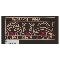 Used Keith Haring Act Up 1990 'announcement'